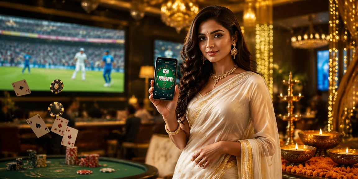 Indian woman checking live cricket betting odds on mobile