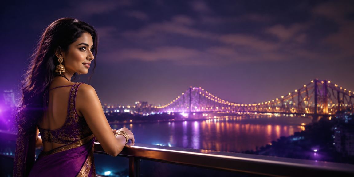 Kolkata cricket betting scene at Howrah bridge at night